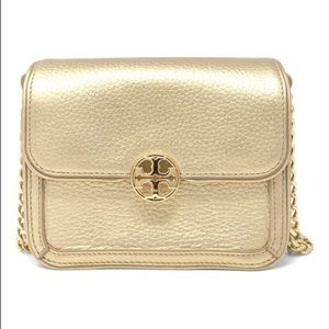 Tory Burch Gold Chain-Strap Duet Leather Crossbody Bag